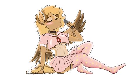 art_trade big_breasts breasts female fih-art pegasus pony singing solo