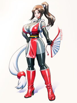 1girls adult adult_female asian asian_female asian_girl big_breasts boot_fetish boots breasts brown_hair brunette_female brunette_hair clothes dominant dominant_female dominatrix elbow_gloves enkaboots fatal_fury female female_focus female_only femdom gloves hourglass_figure king_of_fighters knee_boots kneehigh_boots leather leather_boots leather_clothing leather_gloves long_legs mai_shiranui original original_character original_characters ponytail ponytail_female red_boots tall_boots thigh_highs thighhighs thighs waist_belt