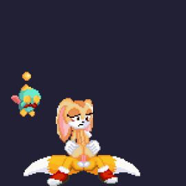 animated anthro_on_anthro artist_request being_watched breasts cheese_the_chao cowgirl_position cream_the_rabbit female female_on_top furry laying_on_ground male miles_tails_prower penile_penetration penis pixel_animation pixel_art project_x_love_potion_disaster small_breasts sonic_(series) sonic_the_hedgehog_(series) tails_the_fox
