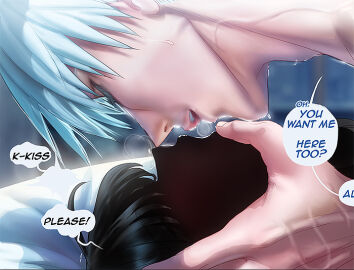 1boy female female_self_insert jujutsu_kaisen kissing male sakimenz sakimichan satoru_gojo self_insert tagme y/n