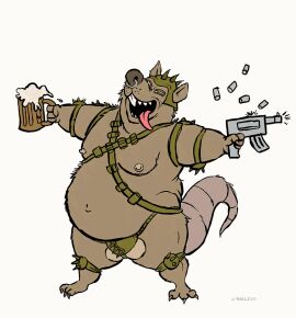 2d_animation 3_toes 4_fingers alcohol animated anthro armor balls balls_slip balls_tuft beer belly belly_tuft beverage big_belly big_nose big_tail boss_rat brown_body brown_fur brown_nose buckteeth bulge bullet claws colored container cup curling_tail dated digital_drawing_(artwork) digital_media_(artwork) excited excited_male facial_piercing feet finger_claws fingers firing_weapon flailing flat_colors fur genitals gun half-closed_eyes hanging_belly happy harness headgear helmet hi_res hip_tuft holding_beer_mug holding_container holding_cup holding_machine_gun holding_mug holding_object huge_belly jwbalsley lines_drawn loop machine_gun male mammal moobs morbidly_obese morbidly_obese_anthro morbidly_obese_male mug murid murine narrowed_eyes navel nipples nose_piercing nose_ring nude obese obese_anthro obese_male overweight overweight_anthro overweight_male piercing pink_tail pinup plantigrade pose ranged_weapon rat ribs ring_piercing rodent sharp_teeth shell_(projectile) shooting shooting_gun shoulder_pads signature simple_background smile solo spiked_armor spiked_elbow_pads spiked_helmet spiked_knee_pads spiked_shoulder_pads spikes standing tail tail_motion tan_balls tan_nipples teeth thick_calves thick_tail thick_thighs toe_claws toes tongue tongue_out tuft waving_arms weapon whiskers white_background