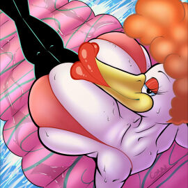 1:1 anthro avian beak big_breasts bikini bikini_top bird breasts chalkzone clothing connthicc eyelashes female hair hi_res humanoid lips lipstick makeup nickelodeon orange_hair pool solo swimwear the_smooch_(chalkzone) thicc_connoisseur two-piece_swimsuit white_body