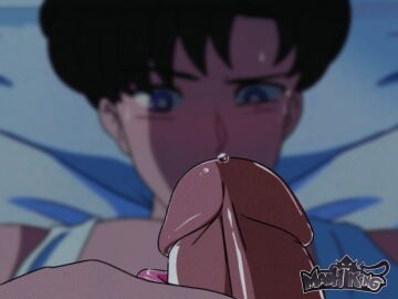 1boy animated asian asian_male ass bed big_penis bishoujo_senshi_sailor_moon black_hair bottomless close-up clothed clothing gay hand_on_penis light-skinned_male light_skin loop male male_focus male_only mamoru_chiba maoh_king masturbation onahole penis precum sex_toy socks solo straight_hair sweat tuxedo_mask