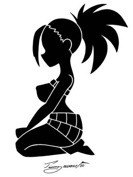 1girls black_and_white female momo_yaoyorozu my_hero_academia silhouette solo tagme timmy22222001