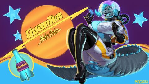 2024 anthro anus big_breasts biped black_clothing black_gloves black_handwear black_legwear black_thigh_boots black_thigh_highs blue_anus blue_body blue_breasts blue_eyes blue_pussy blue_scales boots breasts clothing deathclaw digital_media_(artwork) fake_advertisement fallout female female_anthro footwear genitals gloves grey_body grey_scales gun handwear hi_res high_heel_boots high_heeled_boots high_heels holding_gun holding_object holding_ranged_weapon holding_weapon legwear looking_at_viewer magnetus microsoft mirva_(beatleboy62) multicolored_body multicolored_scales nipple_outline nuka-cola nuka-cola_quantum nuka_girl_(cosplay) open_mouth pussy ranged_weapon scales scalie shoes solo space_helmet thigh_boots thigh_highs two-tone_body two-tone_scales weapon