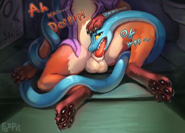 absurd_res ambiguous_fluids anthro anthro_on_feral anthro_penetrated balls bodily_fluids canid canine disney duo erection fangs feral fox foxpit fur gary_(zootopia) gary_de'snake genital_fluids genitals hi_res lube male male/male male_anthro male_feral male_penetrated male_penetrating male_penetrating_male mammal nude nude_anthro nude_male open_mouth penetration penis reptile saliva saliva_on_balls saliva_on_penis saliva_string scalie sex size_difference smaller_feral snake submissive submissive_male tail teeth text zoophilia zootopia