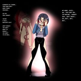 2girls alternate_hair_color aura bare_arms bare_legs bare_thighs black_background black_hair breasts breasts_out clenched_teeth corruption english_text exhibitionism exposed_breasts exposed_pussy female female_only femdom femsub fire_emblem fire_emblem_engage full_body ghost glowing glowing_eyes horny idpet jacket large_breasts legs levitation long_hair long_sleeves lyn_(fire_emblem) medium_breasts mind_control multicolored_hair multiple_females multiple_girls nel_(fire_emblem) nintendo nipples no_panties one_eye_closed pants pelvic_curtain ponytail pussy red_aura red_eyes ring shirt shoes short_hair short_sleeves side_slit standing struggling sub_dominating_sub text thighs very_long_hair