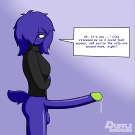 1futa artist_name blue_fur club_penguin dialogue dialogue_box disney futa_only futanari intersex penis precum precum_on_penis puffle puffle_yuki_(puffledreemurr) puffledreemurr sweater