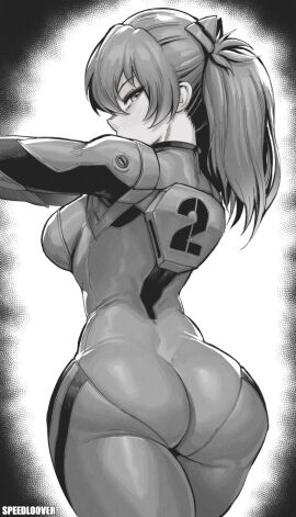 1girls ass ass_focus asuka_langley_sohryu back_view big_ass big_butt black_and_white blush blushing breasts busty fat_ass female female_only fully_clothed gainax german german_female huge_ass huge_butt large_ass large_thighs looking_at_viewer looking_back monochrome neon_genesis_evangelion plugsuit pose posing seductive seductive_look sensual solo solo_female speedl00ver teenager thick thick_ass thick_thighs thighs tight_clothes tight_clothing tight_fit voluptuous