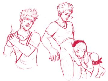 blowjob cock dick_licking far_cry far_cry_3 gay interracial jason_brody male male/male penis sketch_page skinny vaas_montenegro video_game video_game_character video_games