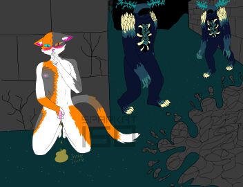 anthro blush bodily_fluids calico_cat domestic_cat dripping_urine felid feline felis genital_fluids hi_res hiding male mammal microsoft minecraft mojang nipples nude omorashi peeing pissing scared solo sparkat150 stealth_peeing tears_of_desperation urination urine warden_(minecraft) xbox_game_studios