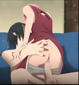 1boy 1girls accurate_art_style accurate_body_type accurate_proportions ai_assisted animated back_view boruto:_naruto_next_generations canon_couple clothed clothed_sex cowgirl_position grabbing_ass naruto naruto_(series) optimystic partially_clothed sakura_haruno sasuke_uchiha sound tagme vaginal_penetration video voluptuous