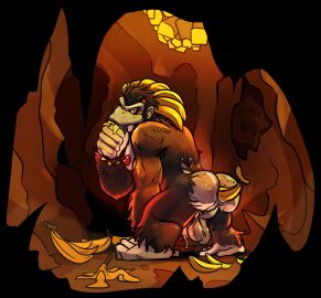 absurd_res anal anal_sex anthro ape balls banana banana_in_ass banana_peel cave donkey_kong donkey_kong_(dkbananza) donkey_kong_(kong_bananza) donkey_kong_(series) donkey_kong_bananza eating eating_food food fruit genitals gorilla haplorhine hi_res humanoid_genitalia humanoid_penis kong_bananza male male/male male_anthro mammal musk musk_clouds musky_balls musky_butt musky_penis nintendo penetration penis plant primate sole_male solo_male thekinkybear voyeur_pov