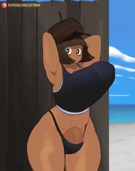 animated bretta_(capydiem) bulge_through_clothing capy_diem dancing futanari sound tagme video