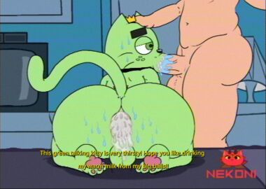 2024 after_anal all_fours anus ass balls bedroom big_ass big_balls big_butt big_penis black_collar black_nose bodily_fluids collar cosmo_(fop) crown cum cum_in_ass cum_in_mouth cum_inside digital_media_(artwork) domestic_cat door duo ejaculation electronics english_text felid feline felis fellatio feral fur furniture_lamp gaping gaping_anus gay genital_fluids genitals green_body green_ears green_eyes green_fur green_tail half-closed_eyes hand_on_head head_grab headgear human inside leaking leaking_anus leaking_cum looking_pleasured male male/male mammal narrowed_eyes nekoni nickelodeon oral oral_penetration orgasm pawpads penetration penile penis penis_in_mouth pink_pawpads quadruped saliva saliva_on_penis sex standing sweat tail television text the_fairly_oddparents thick_thighs thrusting vein veiny_penis vhs_filter whiskers