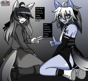 2025 2boys 2femboys a_mysterious_figure_(horse_race_tests) airiin220 ass ass_focus big_ass clothing cyberairiin_(airiin220) english_text femboy feminine_male furry furry_male furry_only girly glasses horse horse_race_tests horse_tail long-haired_male long_hair male male_only superstitional_realism text yaoi
