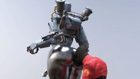2boys 3d 3d_animation animated antiseekal apex_legends buttcheeks femboy gay gif male male_only mask pathfinder_(apex_legends) pyro_(team_fortress_2) robot shiny_butt team_fortress_2