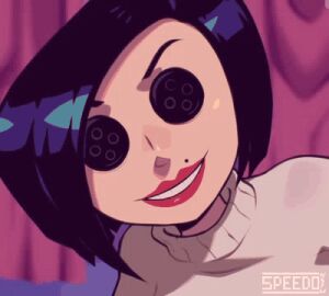 animated areolae big_breasts black_hair button_eyes nipples other_mother speedo speedosausage sweater sweater_lift tagme