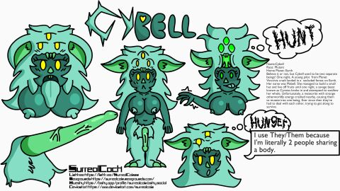 1futa 2d 2d_(artwork) 2d_artwork big_breasts blue_hair blue_skin breasts cybell_(surrealcock) dickgirl female fusion futanari hidden_tail intersex large_tongue long_ears lore merge merged mutant oc original pronouns pussy shared_body surrealcock they_them_pussy thick_thighs thought_bubble unusual_anatomy yellow_eyes