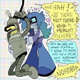 1boy 20th_century_studios ambiguous_gender arms_above_head arms_up begging begging_for_mercy bender_bending_rodriguez bondage clip_studio_paint_(medium) cliveisawesome223 dialogue dialogue_bubble digital_drawing_(artwork) digital_media_(artwork) english english_dialogue english_text futurama loving_couple male malesub nonbinary oc oc_x_canon restrained restrained_arms robot robot_boy robot_on_robot robot_only self_insert self_upload selfship selfshipping speech_bubble submissive submissive_male tickle_fetish tickling tickling_armpits yumeship yumeshipping