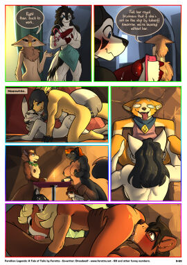 ailurid anthro bandai_namco bear big_breasts black_body black_eyes black_fur black_hair blonde_hair blue_eyes blush bodily_fluids breasts brown_body brown_eyes brown_fur canid canid_taur canine canine_taur canis chapter_8 cigarette_holder comic comic_page corgal_shain deja_(anthrobrand) digimon digimon_(species) dildo domestic_dog english_text eyewear female fenavi_montaro fennec_fox feretta fox from_behind_position fur furniture genital_fluids genitals glasses grey_body grey_fur hair herding_dog hi_res lagomorph lattenmon_(boxymoron) leporid male mammal mammal_taur morgan_laranda muscular orange_body orange_fur orange_hair page_69 page_number pastoral_dog penis pussy rabbit red_panda renamon sex sex_toy sha_vida small_breasts strap-on strapon table tale_of_tails tan_body taur tenting text tildriel true_fox url vaginal_fluids varvarg welsh_corgi white_body white_fur wolf wolf_taur yellow_body yellow_eyes yellow_fur