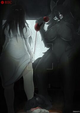 1boy 2girls 4_toes 5_toes absurd_res anthro barefoot big_breasts black_body black_fur black_hair breasts claws clothed_female clothed_female_nude_male crossover ears feet female foot_fetish foot_focus foot_on_penis foot_play footjob furry genitals ghost group hi_res human interspecies long_hair mal0 male male/female male_pov malo mammal nails naked naked_female nipples nude nude_female pawpads paws penis plantigrade pussy sadako_yamamura scp-1471 scp-1471-a scp_foundation sex soles spirit the_ring toes trio undead unseen_female_face vulva wolf wolf_girl yamamura_sadako yimoon640