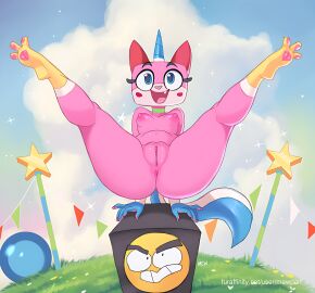 1boy 1girls 2021 2021s anthro anus ass big_ass big_butt blue_eyes blue_tail blush blush_stickers breasts breasts_apart choker clenched_teeth cloud cute_fang day domestic_cat equid equine facing_viewer feet felid feline felis female female_focus female_only full_body fur furry furry_female genitals grass green_choker hi_res horn hybrid ipan lego legs_up male mammal master_frown medium_breasts nails nipples nude open_mouth outdoor_nudity outdoors outside pennant pink_body pink_fur pink_nails pussy small_breasts smile spread_legs tail teeth text the_lego_movie thick_thighs tongue two-tone_tail uncensored unicorn unikitty unikitty! url v_legs wide_hips