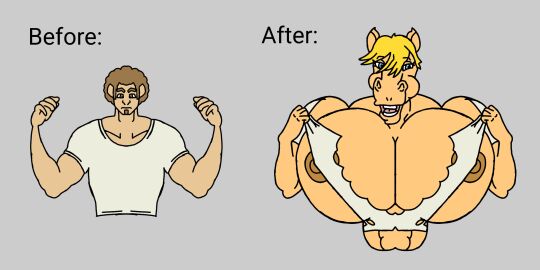 anthro anthro_transformation breasts female horse hyper_breasts male male_to_female mtf_transformation perky_nipples ripping_clothing shirt_rip tearing_open_top transformation