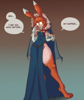 1girls absurd_res armwear aurora_(league_of_legends) bunny_ears clothes_lift dialogue elbow_gloves english_text female female_only fur_cape furry glasses gloves hood hooded_cloak league_of_legends leg_fur light-skinned_female light_skin opaque_glasses orange_fur orange_hair orange_pubic_hair pepprnsalt pubic_hair pubic_hair_peek rabbit_ears rabbit_feet riot_games round_glasses smiling solo speech_bubble talking_to_viewer thick_thighs vastaya very_high_resolution white_armwear