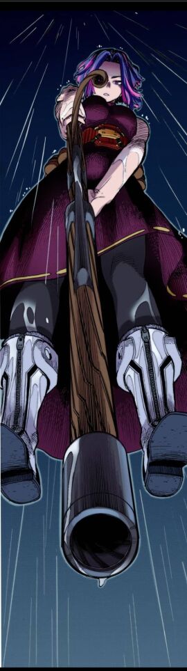 air_walk armpits bicolored_hair big_breasts boku_no_hero_academia breasts color colored female flying gun kaina_tsutsumi kohei_horikoshi lady_nagant levitation manga my_hero_academia night night_sky official_art pink_hair purple-haired_female purple_eyes purple_hair rain raining rifle shueisha shueisha_inc. villainess weekly_shonen_jump weekly_shounen_jump