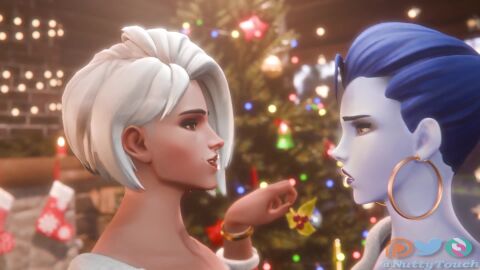 1female 1futa 3d anal animated ashe_(overwatch) beauty_mark big_penis blender blue_hair blue_skin breasts christmas christmas_clothing christmas_outfit christmas_present christmas_tree cock cum cum_in_ass cum_inside deep_penetration dickgirl duo futa_on_female futanari futanari_penetrating gift_box heels indoors instant_loss_2koma large_balls large_breasts large_penis lipstick lipstick_mark mating_press mistletoe mp4 nuttytouch nyl_ashe nyl_widowmaker overwatch overwatch_2 partially_clothed self_upload sex shiny_skin sound tagme video white_hair widowmaker