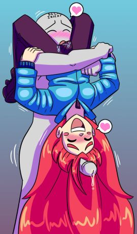 1boy 1dickgirl 69 anonymous_male artist_self-insert big_penis celeste_(game) clothed clothing dickgirl erection erection_under_clothes fully_clothed futanari hairjob intersex licking_bulge madeline_(celeste) maggotmike male penis penis_size_difference pleasure_face precum precum_drip precum_on_penis precum_string red_hair standing_69 tagme trans trans_woman transfem transgender