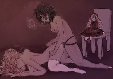 breasts ensemble_stars! female lesbian_sex mika_kagehira rule_63 shu_itsuki strap-on strapon xkagehira yuri