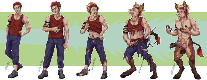 5_fingers abs after_transformation animal_genitalia animal_penis anthro arm_tattoo artist_name asinus athletic athletic_human athletic_male balls base_one_layout big_penis black_hooves black_tattoo blonde_highlights bodily_fluids bottomwear brown_body brown_fur brown_hair bulge clothed clothing clothing_lift crotch_tuft destroyed_clothing donkey dripping ear_piercing ear_ring equid equine equine_genitalia equine_mane equine_penis erection erection_through_clothing fingers footwear fur fur_growth genital_fluids genital_transformation genitals glans green_background green_eyes growth hair hair_to_fur hand_behind_back hand_on_crotch hand_on_hip happy hi_res highlights_(coloring) hooved_fingers hooves human human_to_anthro humanoid_genitalia humanoid_penis hybrid_genitalia hybrid_penis imminent_transformation leaking_precum letterbox levi_kaz looking_at_hands looking_at_viewer male male_only mammal mane medial_ring mid-transformation multicolored_body multicolored_fur multicolored_highlights multicolored_penis multiple_earrings muscle_growth muscles muscular muscular_anthro muscular_male nude open_bottomwear open_clothing open_mouth open_pants outline pants parted_lips pecs penis piercing pink_penis plantigrade plantigrade_to_unguligrade post-transformation precum precum_drip pubes red_body red_fur red_highlights retracted_sheath ring_piercing satyr sequence shaded sheath shirt shirt_grab shirt_lift shocked shoes simple_background smile snout snout_growth soft_shading solo species_transformation standing surprised_expression tail tail_growth tail_tuft tan_body tan_fur tank_top tattoo teeth tight_clothing tongue topwear torn_bottomwear torn_clothing torn_pants torn_shirt torn_shoes torn_topwear transformation transformation_sequence tuft underwear unguligrade vein veiny_penis wide_eyed worried xaie yellow_body yellow_fur