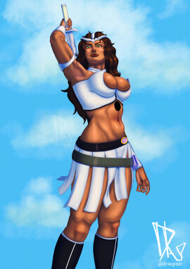 armpits arrancar belly_button big_breasts bleach breasts dr4upnir ebony female franceska_mila_rose mila_rose muscular muscular_female