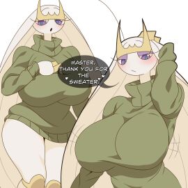 1girls big_breasts breasts female female_focus female_only insect_girl insects large_breasts light_skin pheromosa plankzu pokemon pokemon_(species) pokémon_(species) purple_eyes solo solo_female sweater white_body white_hair white_skin