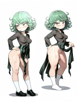 big_cock cute_face futa_cock futanari hips one_punch_man tatsumaki thighs