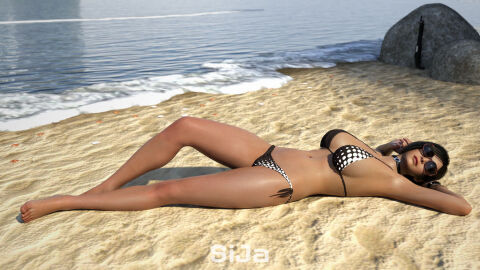 3d ada_wong bikini duplicate female resident_evil sija_art sunglasses swimsuit tinted_eyewear