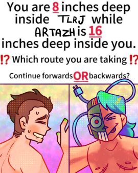 anal anal_sex android artazh completely_nude friends funny gay gay_anal gay_domination gay_sex green_hair group male meme nude nude_male oc original original_character robot robot_boy robot_humanoid robot_on_human scar scars transgender tree