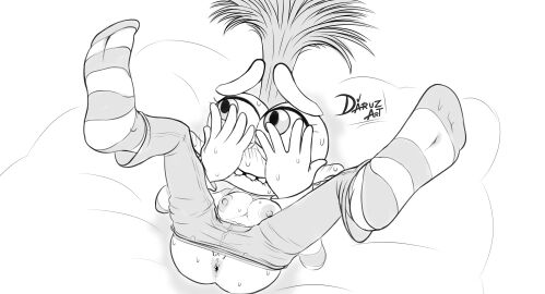 anus anxiety_(inside_out) ass asshole covering_face daruzart embarrassed inside_out inside_out_2 no_color pixar questionable_consent sweating tagme