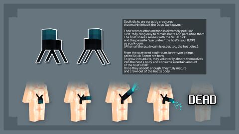 3d breasts censored censored_penis cum cumming deadly_orgasm death faceless_futa flaccid fti_transformation futa_death futanari human lore minecraft parasite parasitic_penis penis sculk_(minecraft) solo tagme timo_tikun unusual_cum