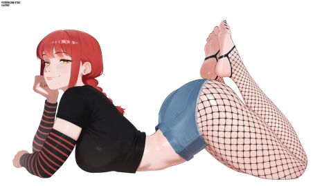 1girls ass ass_bigger_than_head ass_up big_ass big_breasts big_butt big_thighs black_nail_polish black_nails black_toenail_polish black_toenails black_topwear boobs_and_butt_pose breasts chainsaw_man fat_ass fat_butt feet female fishnet fishnet_clothing fishnet_legwear fishnet_pantyhose fishnet_stockings fishnet_thighhighs fishnets foot_fetish light-skinned_female light_skin lilatole makima_(chainsaw_man) orange_eyes red_hair seduction seductive seductive_body seductive_eyes seductive_female seductive_gaze seductive_look seductive_mouth seductive_pose seductive_smile solo solo_female solo_focus thick thick_ass thick_butt thick_hips thick_legs thick_lips thick_thighs thin_female thin_waist toenail_polish toenails yellow_eyes
