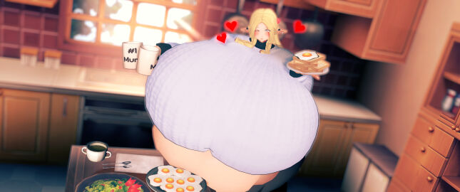 1girls 3d bbw bbw_mom big_belly big_breasts blonde_hair blush breakfast breasts chubby_belly closed_eye coffee coffee_cup coffee_mug detailed_background dungeon_meshi eating eating_food elf elf_ears exposed_belly fat_belly female food fried_egg heart holding_object huge_belly huge_breasts hyper_breasts koikatsu large_belly large_breasts light-skinned_female light_skin marcille_donato mature_female milf mug ngs_(artist) pale-skinned_female pale_skin plump salad source ssbbw sweater table toast venus_body white_clothing white_sweater winking