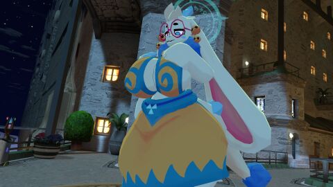 3d angela_flux_(kiseff) anthro big_breasts breasts cleavage female huge_breasts kubold_(atlyss) tagme thick_thighs wide_hips zer0264