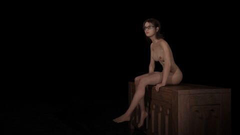 1girls 3d artistic_nude brown_hair completely_nude female female_only glasses nude nude_female original spicebound