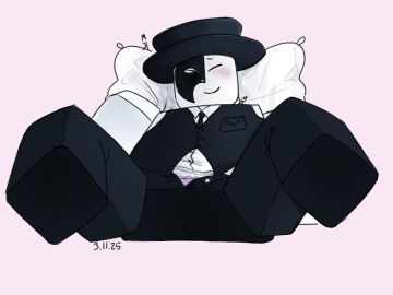 1boy artful_(die_of_death) blocky_body clothed die_of_death_(roblox) lingerie male mask panties pillow roblox roblox_game robloxian self_upload spread_legs tagme tagme_(artist) unbuttoned_pants vest