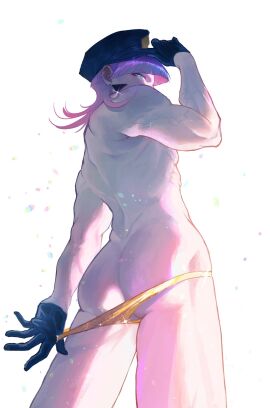 angel angel_boy ass blue_eyes butt male male_only new_panty_&_stocking_with_garterbelt panty_&_stocking_with_garterbelt pink_hair polyurethane_(psg) tagme thong