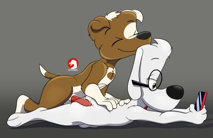 2024 20th_century_fox 20th_century_studios absurd_res anal anal_sex animal_genitalia animal_penis anthro bullwinkle_studios canid canine canine_genitalia canine_penis canis cellphone domestic_dog dreamworks dreamworks_animation duo electronics erection eyewear fan_character genitals glasses green_eyes hi_res jakob_peabody_(character) jay_ward_productions lying male male/male mammal mr._peabody mr._peabody_&_sherman nude osterars pacific_data_images penetration penis phone rocky_and_bullwinkle signature smartphone smile watermark