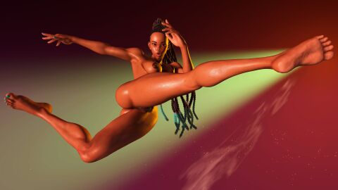 3d athletic athletic_female black_hair breasts brown_eyes busty capcom dark-skinned_female dark_skin dreadlocks female female_focus female_only hourglass_figure khaledantar666 kimberly_jackson long_hair mod nude_mod street_fighter street_fighter_6 tagme wide_hips