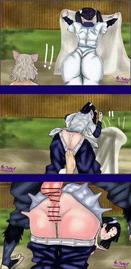 1boy 1girls anal anal_insertion anal_object_insertion anal_penetration anal_sex angry angry_face angry_symbol ass big_ass big_breasts big_butt big_penis big_thighs breasts couple couple_sex demon_slayer female forced_anal forced_exposure forced_presentation inosuke_hashibira kanzaki_aoi_(kimetsu_no_yaiba) kimetsu_no_yaiba male massive_ass massive_butt mr_torot penis sex_from_behind surprise surprise_buttsex surprised_expression thick_ass thick_penis thick_thighs wide_hips